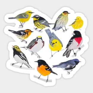 Springtime Birds Sticker